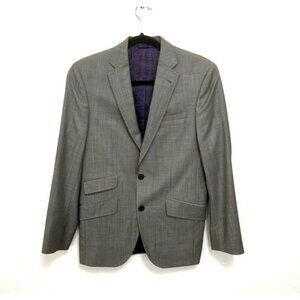 Ted Baker Wool Blazer Sz 36S Grey Endurance Fit Sport Coat Suit Jacket 2‎ Button